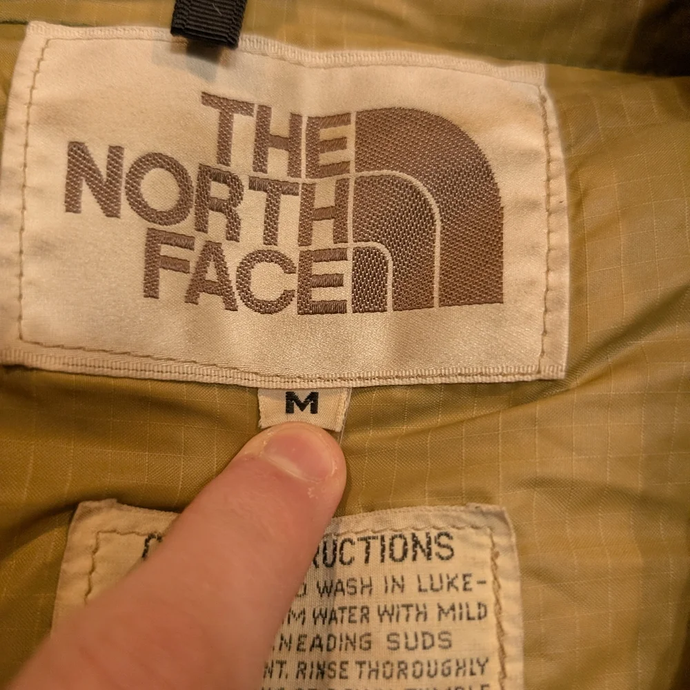 VTG 70s North Face Puffer Jacket Green Mens M Flaw Talon Zipper - Picture 4 of 12